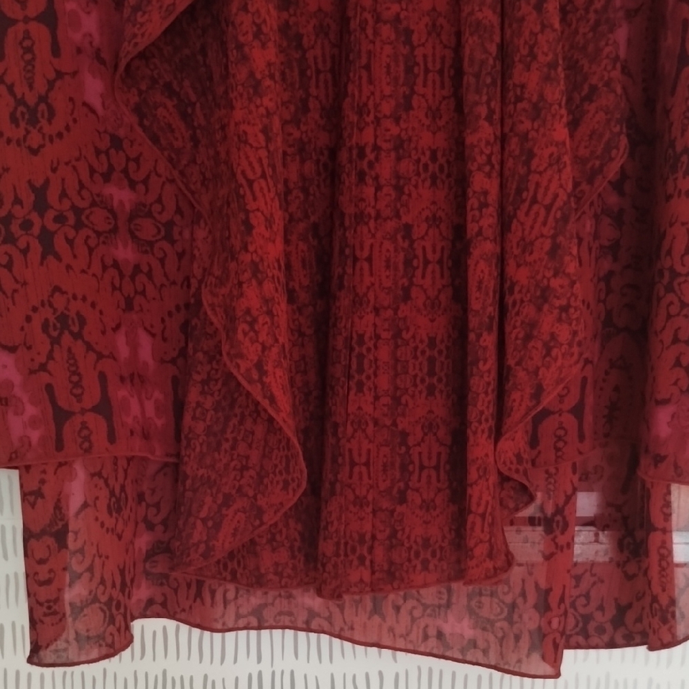 Chico's Vibrant Georgette Red Flowy Blouse Shirt … - image 4